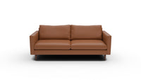 Wallace 85" Leather Untufted Sofa - Tribeca Chestnut