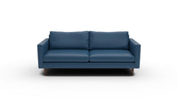 Wallace 85" Leather Untufted Sofa - Tribeca Cobalt
