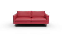 Wallace 85" Leather Untufted Sofa - Tribeca Scarlet