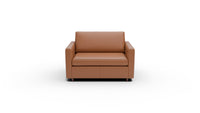 Wallace 52" Leather Untufted Twin Sleeper Chair - Tribeca Chestnut