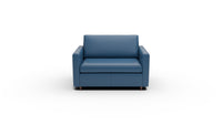 Wallace 52" Leather Untufted Twin Sleeper Chair - Tribeca Cobalt