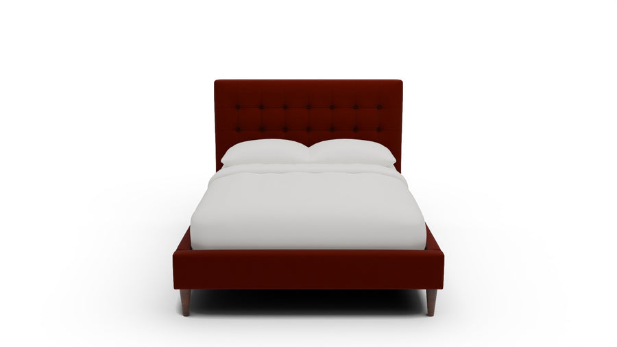 Wallace Tufted Full & Twin Bed — Full — Superb Rust