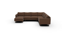 Wallace 130" Untufted Corner Sectionals w. Left Chaise - Ravina Chocolate