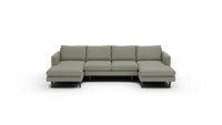 Wallace 126" Untufted Double Chaise U Sectional - Amigo II Sage