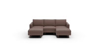 Wallace 96" Untufted Double Chaise With Armless Chair - Amigo II Dusk