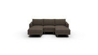 Wallace 96" Untufted Double Chaise With Armless Chair - Dream Chocolate