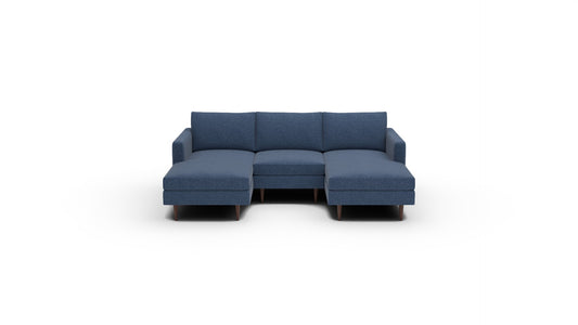 Wallace 96" Untufted Double Chaise With Armless Chair - Wiley Ink