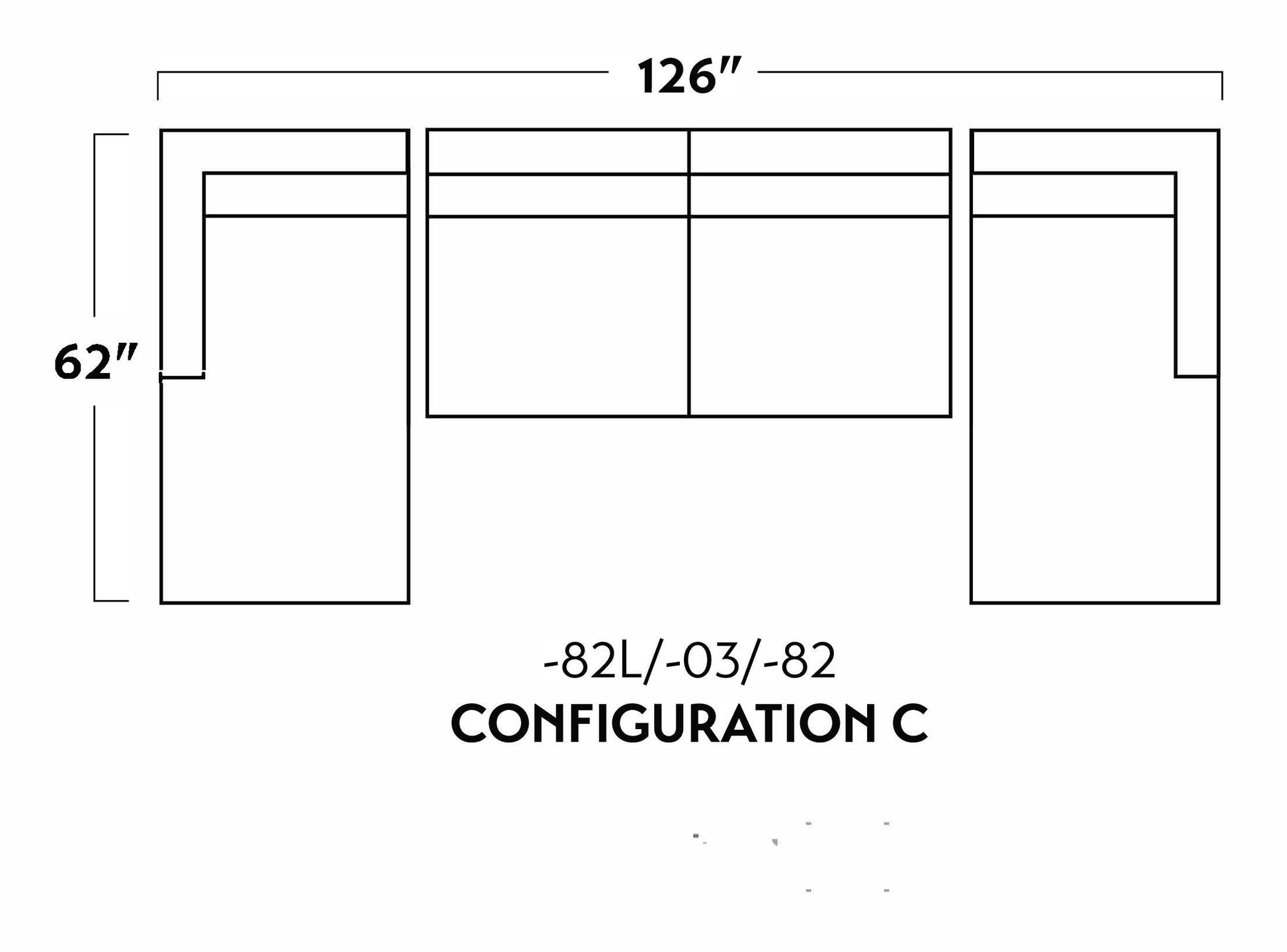 Wallace 126" Double Chaise U Sectional -
