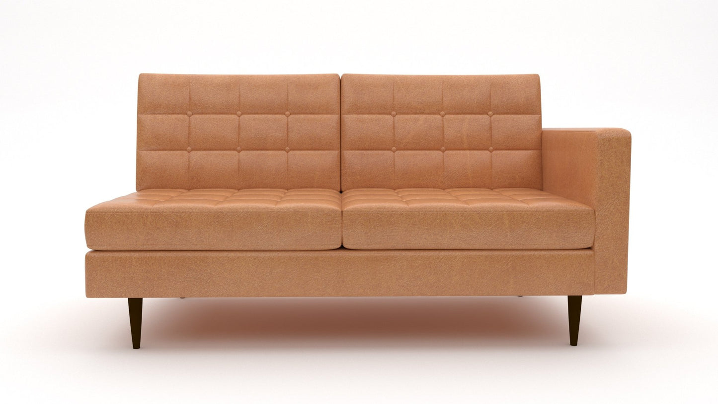 Wallace Leather Raf Condo Sofa - Hudson Lager