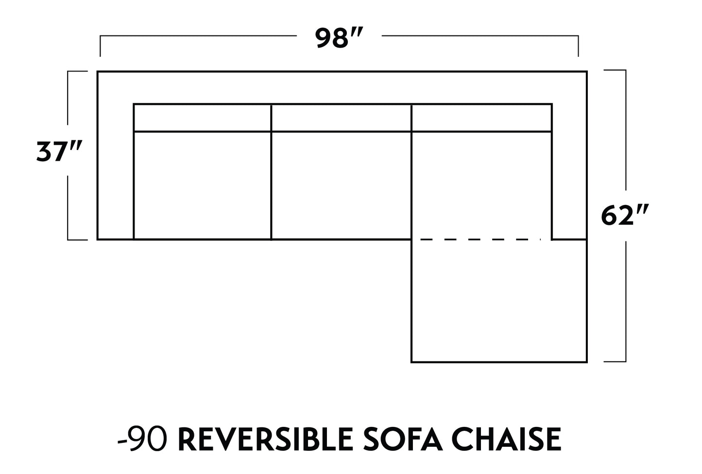 Wallace 98" Reversible Chaise Sofa -