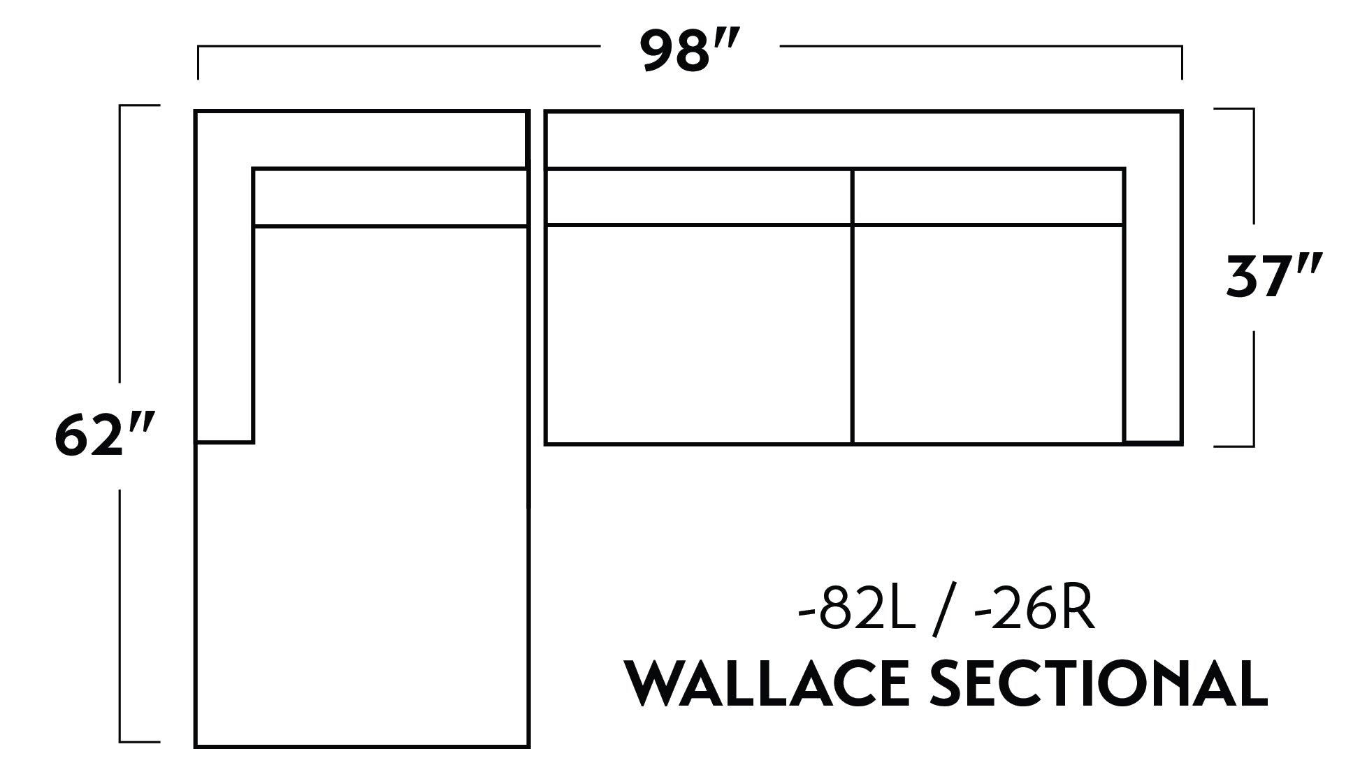 Wallace 98" Left Chaise Sectional -