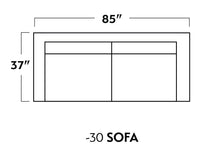 Wallace 85" Untufted Sofa Bennett Orangeade Quick Ship -