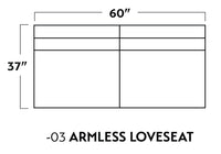 Wallace Leather Armless Loveseat -