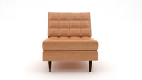 Wallace Leather Armless Chair - Hudson Lager