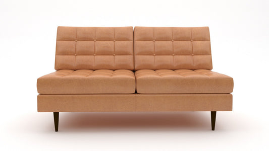 Wallace Leather Armless Loveseat -
