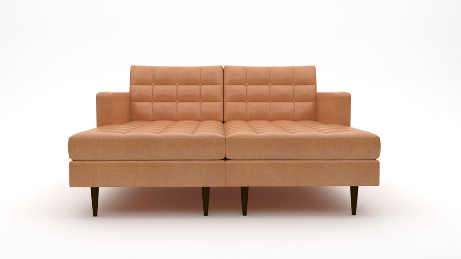 Wallace 66" Leather Double Chaise - Hudson Lager