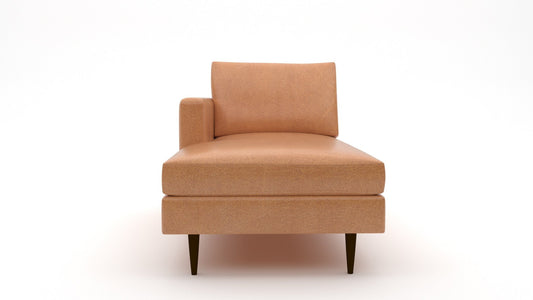 Wallace Leather Untufted Laf Chaise - Hudson Lager