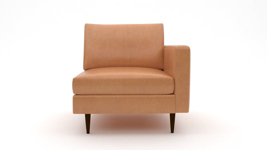 Wallace Leather Untufted Raf Chair - Hudson Lager