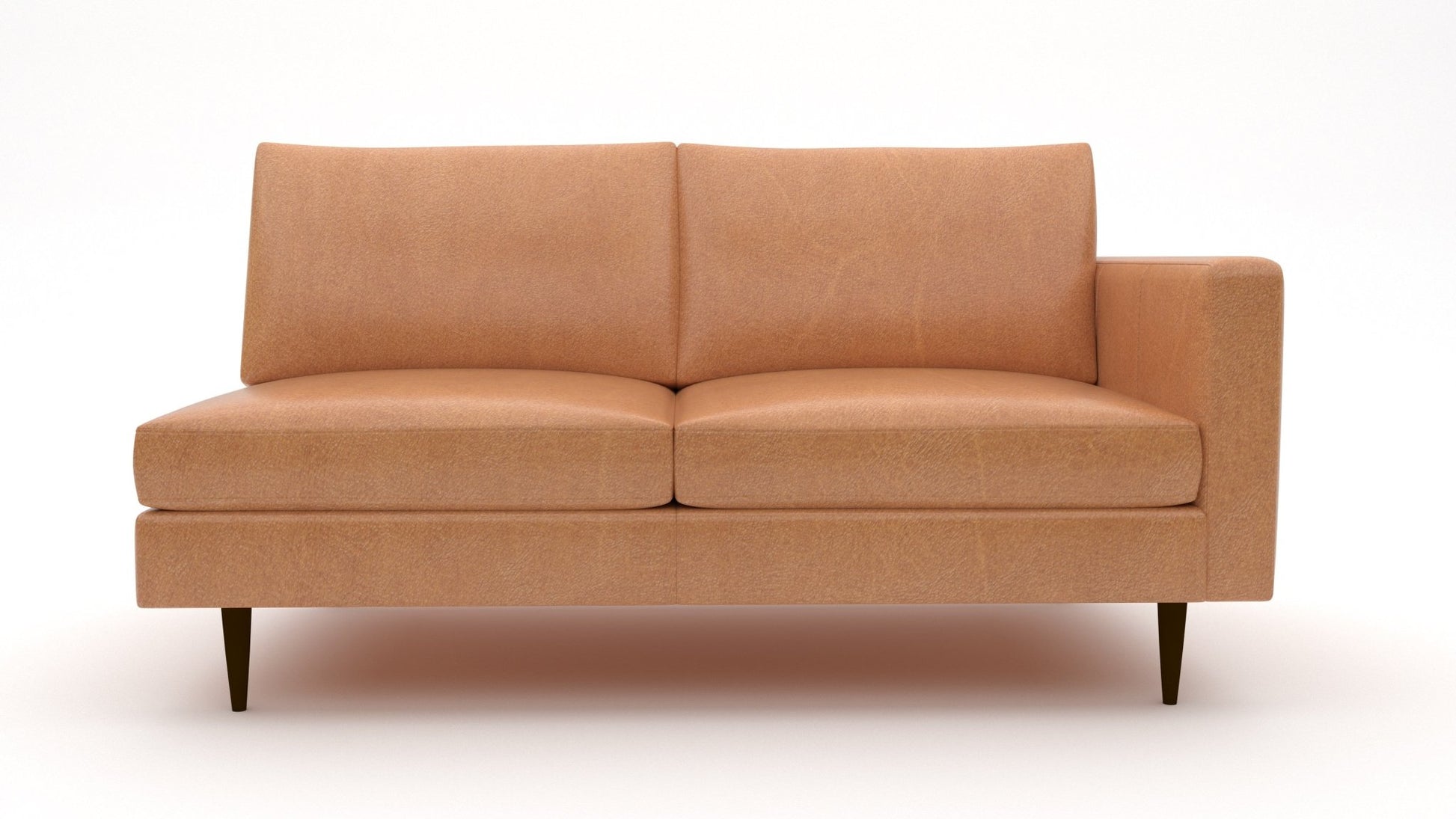 Wallace Leather Untufted Raf Condo Sofa - Hudson Lager