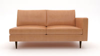 Wallace Leather Untufted Raf Condo Sofa - Hudson Lager