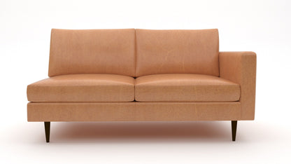 Wallace Leather Untufted Raf Condo Sofa - Hudson Lager