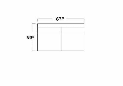Track Leather Armless Full Sleeper Loveseat - Hudson Lager
