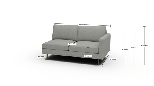 Wallace Untufted Raf Condo Sofa - Elliot Teal