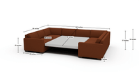 Track 141" Corner Sleeper Sofa U Sectional - Ravina Chocolate