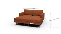 Wallace 66" Untufted Double Chaise - Curious Evergreen