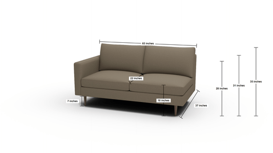 Wallace Untufted Laf Condo Sofa - Superb Rust