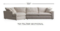 Cedar Park 154" Laf Cuddler Sectional - Elliot Blush