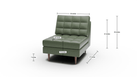 Wallace Leather Armless Chair - Tribeca Cobalt