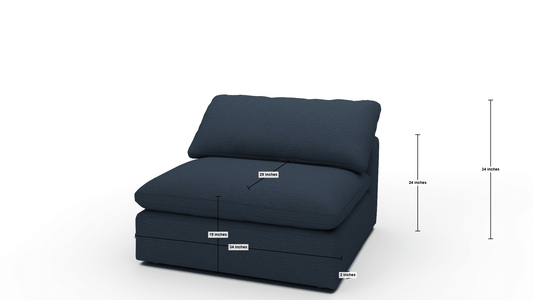Fluffy Small Armless Chair - Dream Chocolate