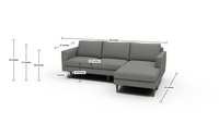 Wallace 98" Untufted Reversible Chaise Sofa -