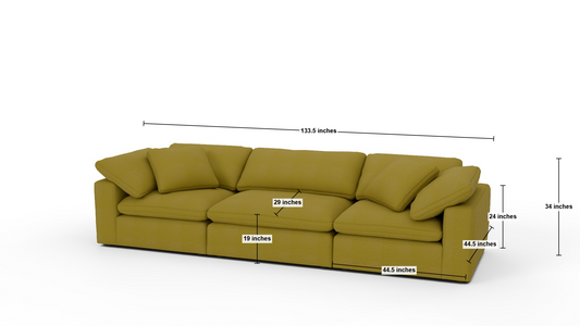 Fluffy 133.5" 3pc Sofa