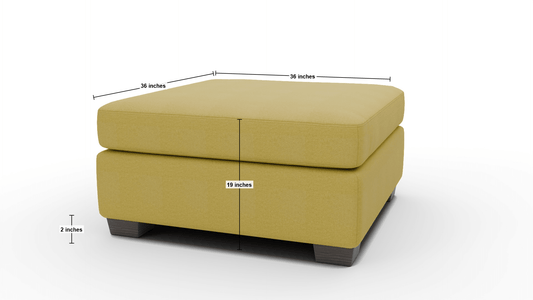 Track Cocktail Ottoman - Dimensions - Dream Apple