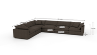 Fluffy 178" 6 Piece Large Corner Sectional - Elliot French Blue