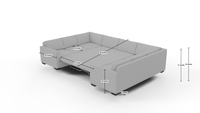 Track 141" Corner Sleeper Sofa U Sectional - Dream Apple