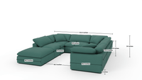 Fluffy DB 133.5" 6 Piece Sectional W/Ottoman - Superb Hacienda