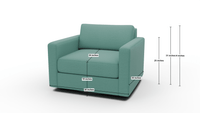 Track 36" Swivel Arm Chair - Superb Gunmetal