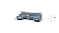 Wallace 126" Double Chaise U Sectional - Sorrento Ocean
