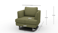 Rainey 35" Armchair - Dimensions - Elliot Avocado
