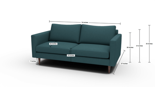 Wallace 74" Untufted Apartment Sofa - Superb Rust