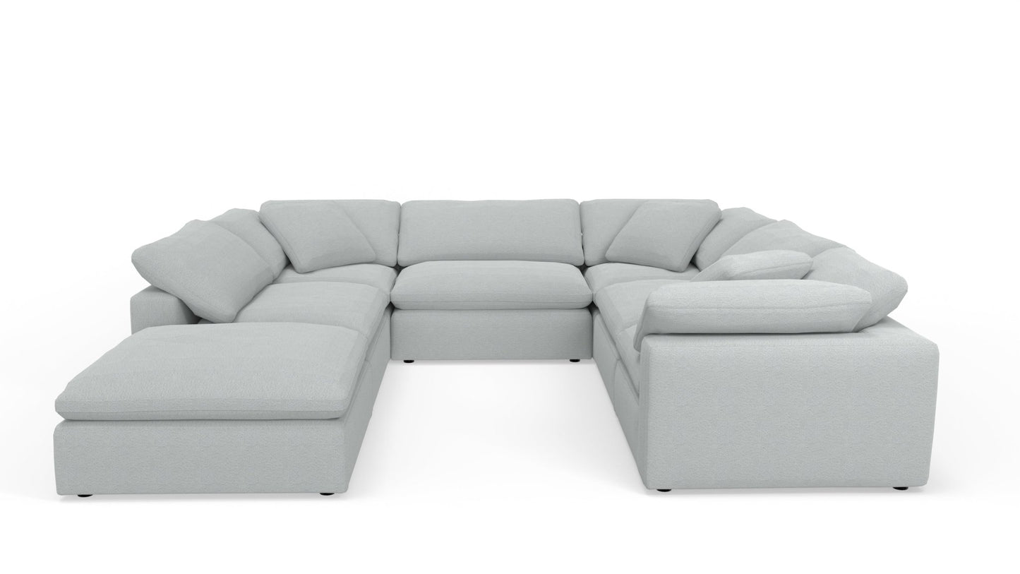 Fluffy 133.5" 6 Piece Sectional W/Ottoman - Bloke Snow