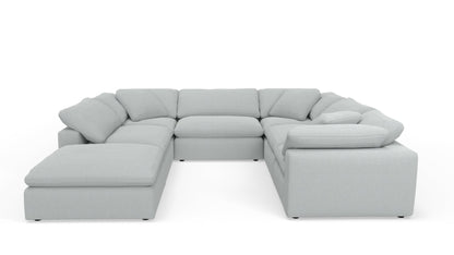 Fluffy 133.5" 6 Piece Sectional W/Ottoman - Bloke Snow