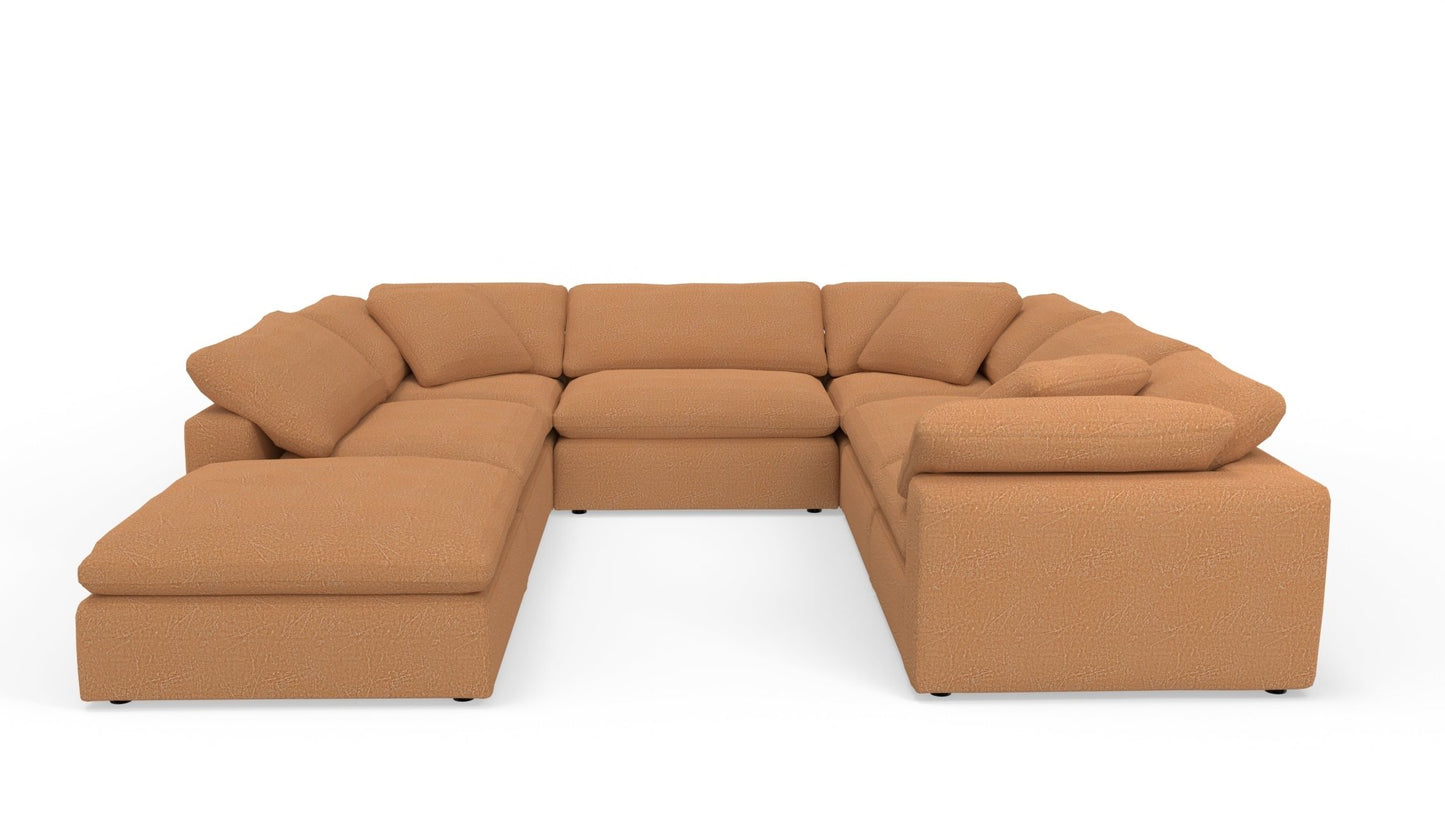 Fluffy 133.5" 6 Piece Sectional W/Ottoman - Nepal Clay