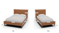 Wallace Leather Tufted Full & Twin Bed - Dimensions - Hudson Lager