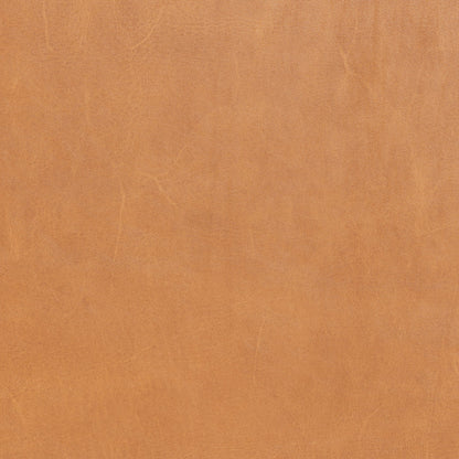 Ari 18" Leather Round Ottoman - Hudson Ivory