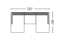 Manor 121" Double Chaise With Armless Chair - Peyton Slate