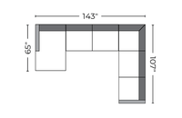 Manor 143" Medium Corner Sectional With Laf Chaise - Peyton Slate